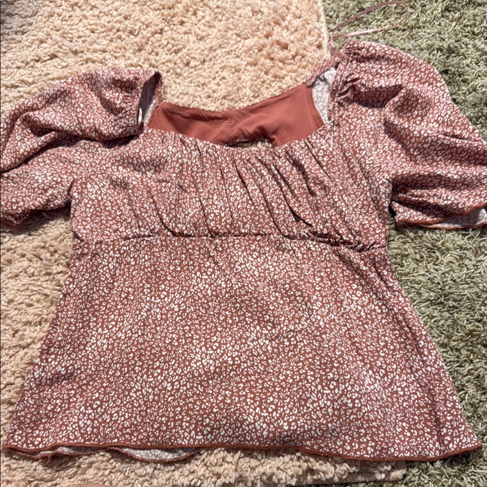 URBAN Romantics Pink Short Sleeve Ruched Blouse